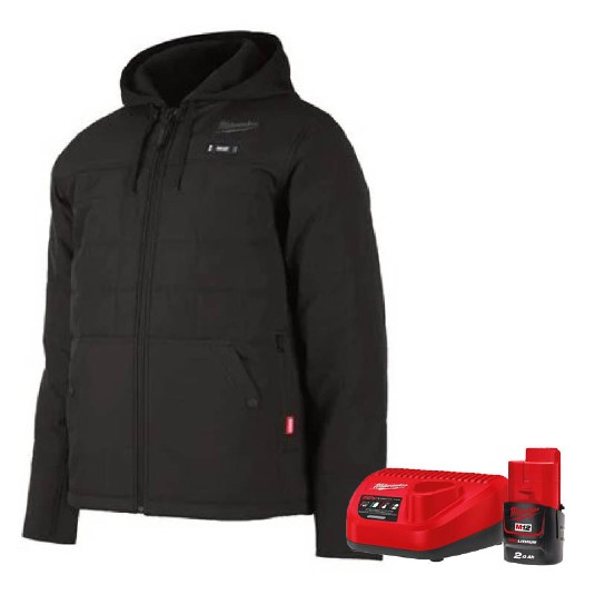 Milwaukee M12 HP JBL2-0 Heated Work Puffer Jacket with Battery and Charging Station (Black)